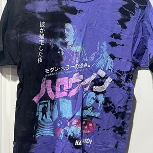 John Carpenter's Halloween Graphic T-Shirt - Purple Tie Dye Kanji medium M